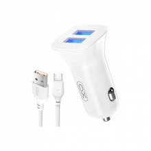 Зарядное устройство XO 2xUSB 2.4A + cable USB to Micro 5P white (TZ10-M-WH) (322700)