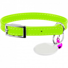 Ошейник для животных WAUDOG Glamour с QR паспортом Д 22-30 см салатовый (32485) (308610)