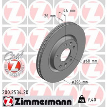 Тормозной диск ZIMMERMANN 200.2534.20 (299620)