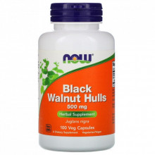 Травы Now Foods Черный Орех 500 мг, Black Walnut Hulls, 100 вегетарианских (NOW-04606) (306620)