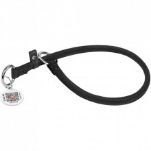 Ошейник для животных WAUDOG Soft с QR паспортом, круглый, Ш 6 мм Д 30 см черный (75091) (310620)