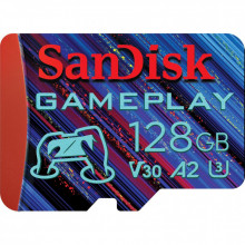 Карта памяти SanDisk 128GB microSD class 10 UHS-I U3 V30 A2 GamePlay (SDSQXAA-128G-GN6XN) (345720)
