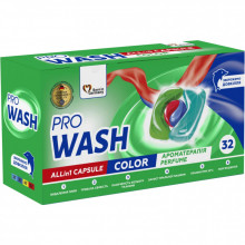 Капсулы для стирки Pro Wash All in 1 Color Ароматерапия 32 шт. (4262396144676) (340820)