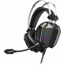 Наушники игровые XO GE-07 проводные с микрофоном и LED RGB подсветкой Черные (240920)