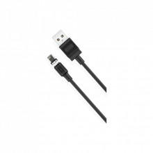 Дата кабель USB 2.0 AM to Lightning 1.0m 2.1A magnetic NB187 black XO (6920680879632) (324920)