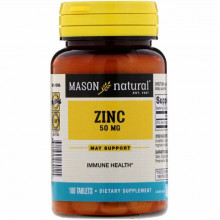 Минералы Mason Natural Цинк 50 мг, Zinc, 100 таблеток (MAV06911) (304830)