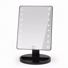 Настольное зеркало WH-085 с подсветкой 16 LED MIRROR 21.5x17 см Чёрный (237140)