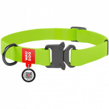 Ошейник для животных WAUDOG Waterproof с QR паспортом L Ш 25 мм Д 31-49 см (салатовый) (27865) (308340)