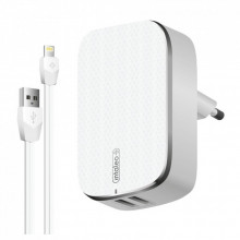 Зарядное устройство Intaleo TCG242 (2USB2,4A) + Lightning cable white (1283126477454) (321340)
