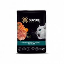Влажный корм для кошек Savory лосось с морковью в соусе для котят 85 г (4820261920079) (209740)