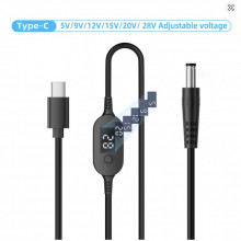 Кабель питания USB-C to DC 5.5x2.5mm 1.0m 5V/9V/12V/15V/20V/28V 140W black XoKo (XK-K695) (345940)