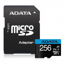 Карта памяти ADATA 256GB microSDXC calss 10 UHS-I V10 A1 (AUSDX256GUICL10A1-RA1) (192750)
