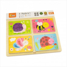 Пазл Viga Toys Насекомые" 4-в-1 (50189) (238370) Пазл Viga Toys Насекомые" 4-в-1 (50189) (238370)