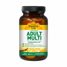 Мультивитамин Country Life Мультивитамины для Взрослых, Вкус Ананаса, Adult Multi, 60 (CLF-08030) (305870)
