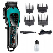 Аккумуляторная машинка для стрижки VGR V-692 4 насадки, LED дисплей, 7500RPM Зелёная (346280)