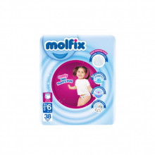 Подгузники Molfix Трусики 6 Extra Large 15+ кг 38 шт (8690536842735) (254290)