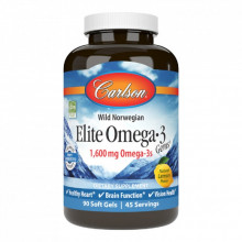 Жирные кислоты Carlson Омега-3, Вкус Лимона, Elite Omega-3 Gems, 90 желатиновых ка (CL01711) (306590)