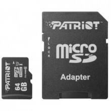 Карта памяти Patriot 64GB microSD class10 UHS-1 (PSF64GMCSDXC10) (340590)