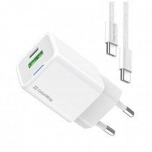 Зарядное устройство ColorWay GaN Mini 30W PD Port PPS USB (Type-C PD + USB QC4.0) cable Type-C (CW-CHS053PDC-WT) (321890)