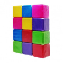 Детские пластиковые кубики Mtoys 05062 цветные, 12 шт