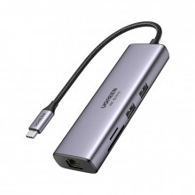 Концентратор Ugreen USB3.1 Type-C to HDMI/USB 3.0x2/RJ45/SD/TF/PD 100W CM512 (60515) (252201) Концентратор Ugreen USB3.1 Type-C to HDMI/USB 3.0x2/RJ45/SD/TF/PD 100W CM512 (60515) (252201)