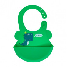 Слюнявчик силиконовый "Дино" MGZ-0616(Green) с карманом