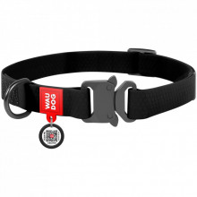 Ошейник для животных WAUDOG Waterproof с QR паспортом XL Ш 25 мм Д 35-58 см(черный) (27841) (308401)