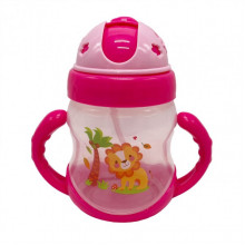 Бутылочка пластиковая с ручками MGZ-0322(Pink) 250 мл