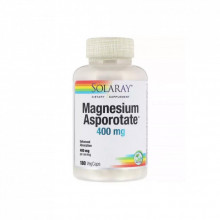 Минералы Solaray Аспартат Магния, Magnesium Asporotate, 400 мг, 180 Капсул (SOR-13223) (304501)