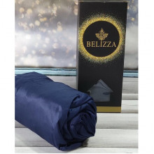 Сатинове простирадло на резинці 180х200см та 2 наволочки 50х70см, Belizza "Royal blue" (230021)