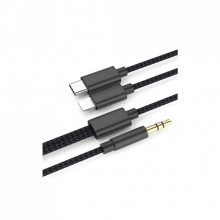 Кабель мультимедийный 3.5mm M to USB-C + Lightning 1,0m black XoKo (MH-232-BK) (320321) Кабель мультимедийный 3.5mm M to USB-C + Lightning 1,0m black XoKo (MH-232-BK) (320321)