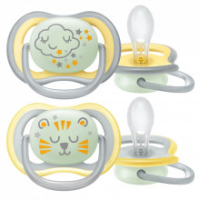 Пустышка Philips AVENT Avent Ultra Air Ночная 18 месяцев + 2 шт. (SCF376/01) (201621)