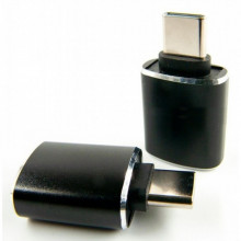 Переходник OTG USB 2.0 AF to USB-C black Dengos (ADP-018) (175031)