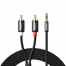 Кабель мультимедийный 3.5mm M to 2xRCA M 3.0m AV116 black Ugreen (10590) (320531)