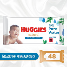 Детские влажные салфетки Huggies Natural 48 шт (5029053578286) (201631)
