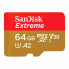 Карта памяти SanDisk 64GB microSD class 10 UHS-I Extreme For Action Cams and Dro (SDSQXAH-064G-GN6AA) (342931)