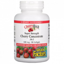 Витаминно-минеральный комплекс Natural Factors Вишневый концентрат 500 мг, Cherry Concentrate, 90 гелевых капсул (NFS-04525) (308341)
