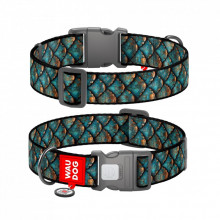 Ошейник для животных WAUDOG Nylon з QR адресником "Луска" пластиковий фастекс XXL (284-0179) (313341)