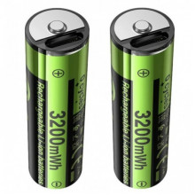 Аккумуляторы пальчик AA 860 mAh 2шт с разъемом Type-C HOCO JA3 (343341)