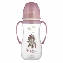 Бутылочка для кормления Canpol babies PP Easystart Bonjour Paris антиколиковая с широким отверстием и ручками 300 м розовая (35/241_pin) (273741)