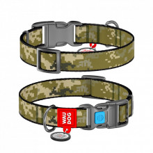 Ошейник для животных WAUDOG Nylon с QR-паспортом "Милитари" пластиковый фастекс M (281-4026) (312751)