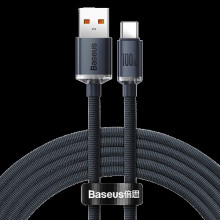 Кабель Baseus Crystal Shine USB 2.0 to Type-C 100W 2M Черный (CAJY000501) (253261)