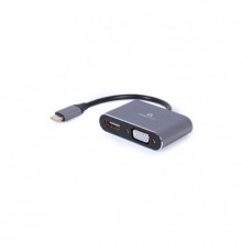 Переходник USB-C to HDMI/VGA, 4К 30Hz Cablexpert (A-USB3C-HDMIVGA-01) (254561)