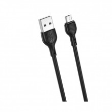 Дата кабель USB 2.0 AM to Micro 5P 1.0m 2.1A black XO (NB200-M-BK) (323561)