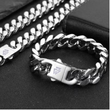 Браслет мужской стальной STEEL VALCNUT из нержавеющей медицинской стали серебристый от 17 до 19 см (2427855944)