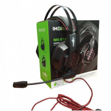 Игровые проводные наушники IMENSO IMS-E1007 RGB USB+3.5 Красные (256861)