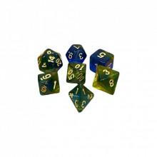 Набор кубиков для настольных игр Games 7 Days Double Glitter 7 Dice Set - Blue-Yellow (g7dglitdc08) (269271)