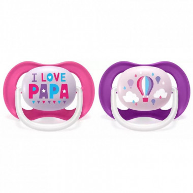Пустышка Philips AVENT Ultra Air I love... для девочек 6-18 мес (SCF080/04) (272471)