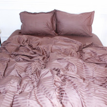 Пододеяльник MirSon Satin Stripe 30-0006 Dark Brown 160х220 см (2200005249598) (329471)