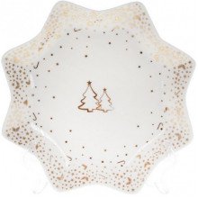 Блюдо в формі сніжинки "Зимова феєрія" 20см, порцелянове (195971)